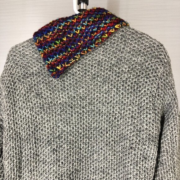 KYBER OUTERWEAR 100% Wool Handmade Textured Chunky Knit Zip Cardigan Jacket Sz L - Picture 9 of 15